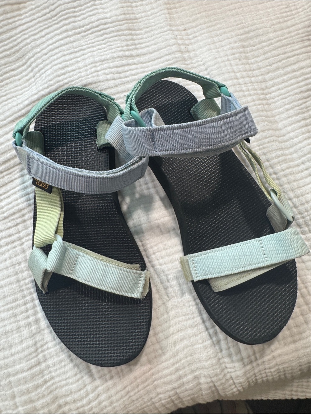 Teva Light Mint and Gray Outdoor Strap Sandals for Women